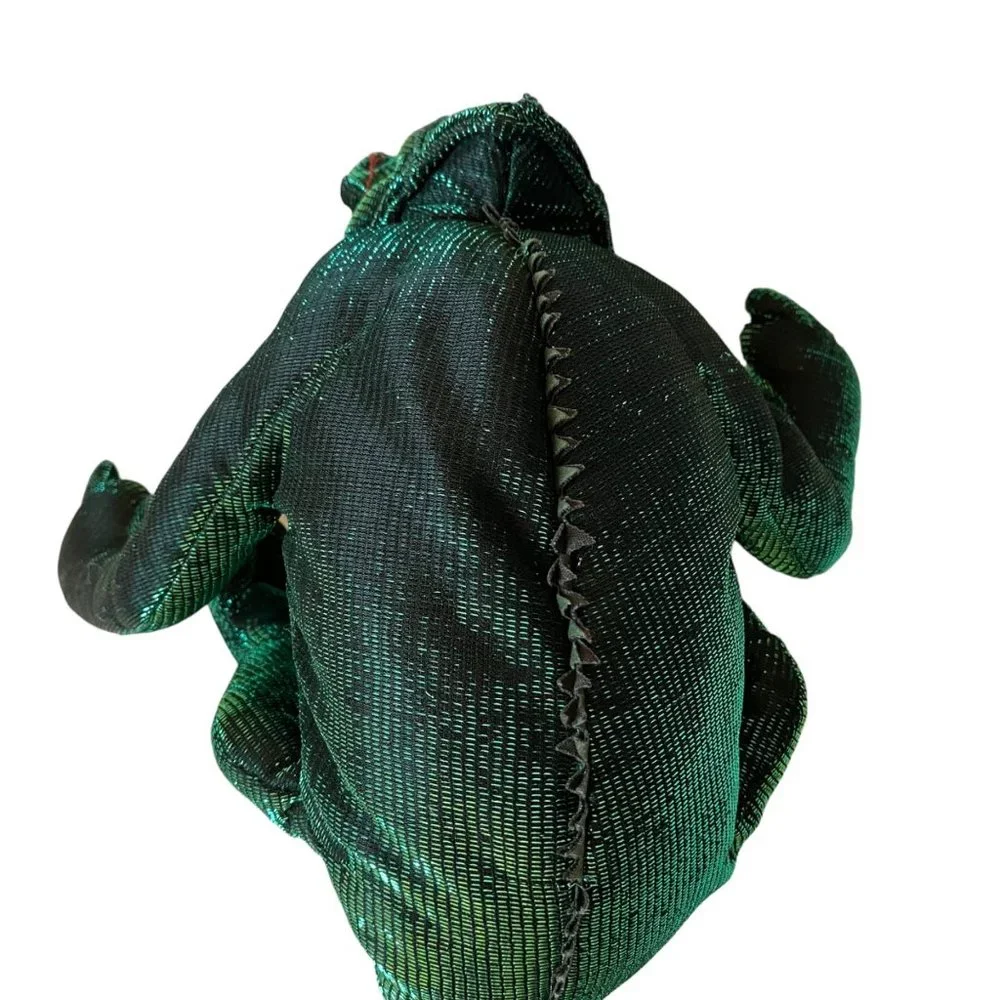 Folkmanis chameleon hand puppet iridescent‎ green lizard Folktails 15.5